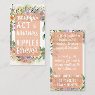Pay it Forward Random Act Kindness Soft Wildflower Business Card