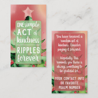 Pay it Forward Random Act of Kindness Christmas Business Card