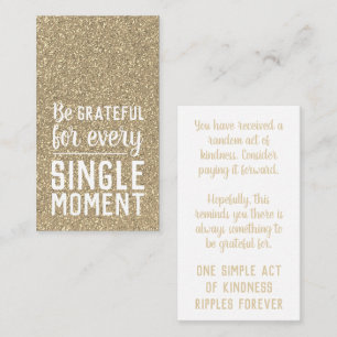 Pay it Forward Random Act of Kindness Gold Business Card