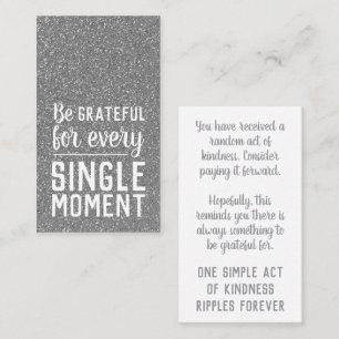 Pay it Forward Random Act of Kindness Silver Metal Business Card