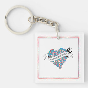 Pay love with love illustrated Portuguese proverb Key Ring