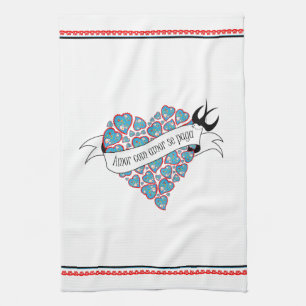 Pay love with love illustrated Portuguese proverb  Tea Towel