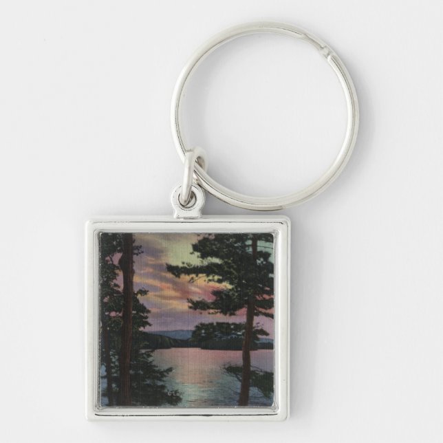 Payette Lake, ID - Evintide on Lake Scene Key Ring (Front)