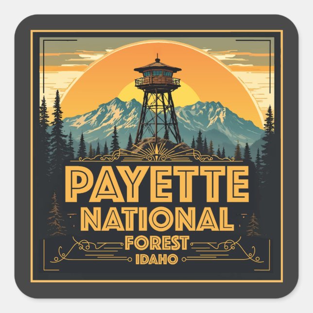 Payette National Forest Idaho Square Sticker (Front)