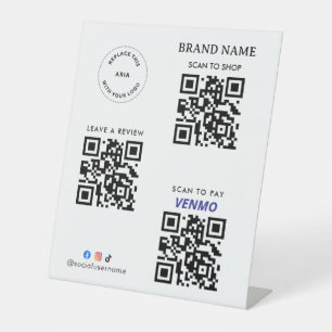 Payment Company Logo,Website All in One Qr Code Pedestal Sign