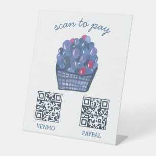 PAYMENT QR CODE Farm Stand Farmers Market Booth Pedestal Sign