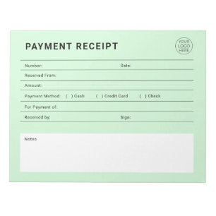 Payment Receipt Business Logo Notepad