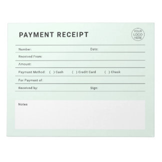 Payment Receipt Business Logo Notepad