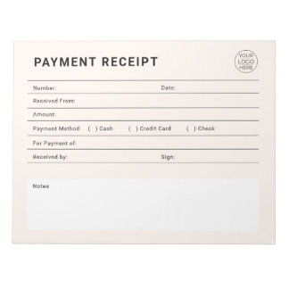 Payment Receipt Business Logo Notepad