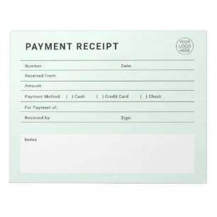 Payment Receipt Business Logo Notepad