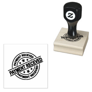 PAYMENT RECEIVED Logo Billing Business Jet Black  Rubber Stamp