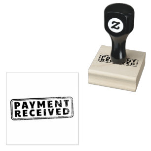 PAYMENT RECEIVED Rectangular Logo Jet Black Seal  Rubber Stamp
