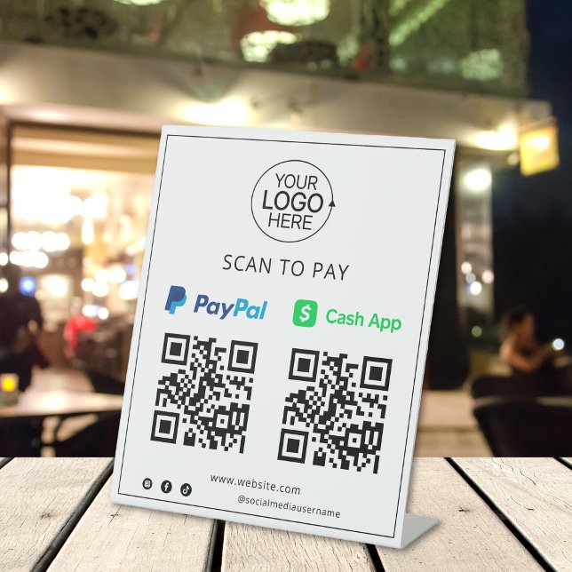 PayPal Cash App Contactless Mobile Payment  Pedestal Sign (Creator Uploaded)