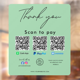 Paypal Cash App Venmo QR Code Logo Thank you
