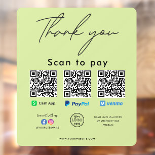 Paypal Cash App Venmo QR Code Logo Thank you
