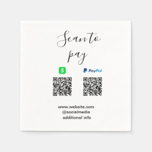 Paypal Cashapp scan to pay QR add business name lo Napkin
