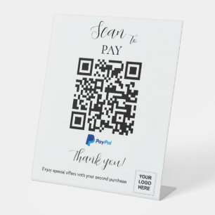 Paypal payment QR code Pedestal Sign