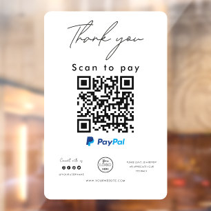 Paypal QR Code Logo Scan to Pay Thank you