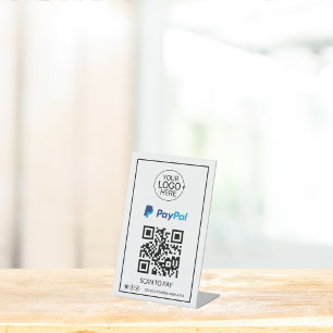 PayPal QR Code Payment Add Logo Social Media Pedestal Sign
