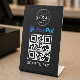Paypal Scan to Pay Tabletop Display Pedestal Sign