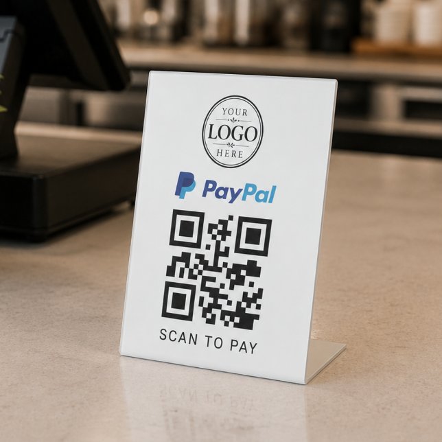 Paypal Scan to Pay Tabletop Display Pedestal Sign (Creator Uploaded)