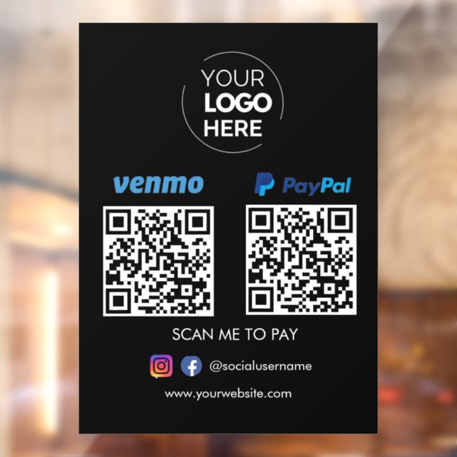 Paypal Venmo QR Code Payment | Scan to Pay Black (Sheet 2)