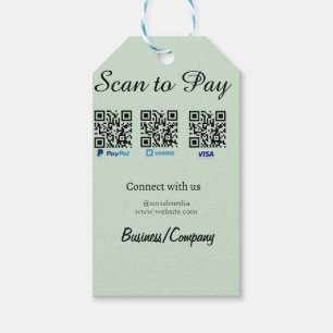 paypal venmo visa card scan to pay QR social media Gift Tags