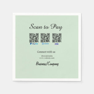 paypal venmo visa card scan to pay QR social media Napkin