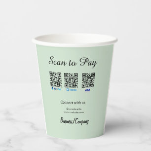 paypal venmo visa card scan to pay QR social media Paper Cups