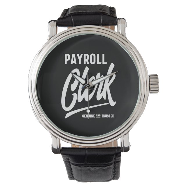 Payroll Clerk Job Title Gift Watch (Front)