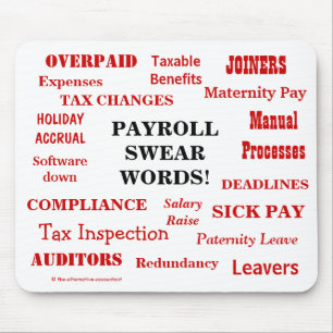Payroll Swear Words! Annoying Funny Payroll Terms Mouse Pad