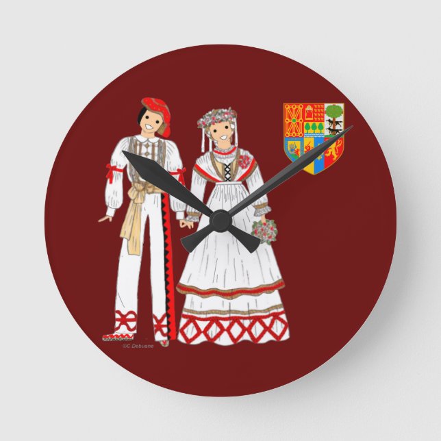 Pays Basque, Aquitaine, France Round Clock (Front)