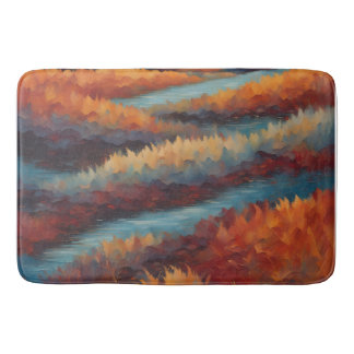 Paysage impressionniste aux couleurs d'automne bath mat