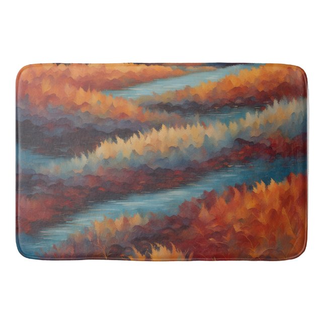 Paysage impressionniste aux couleurs d'automne bath mat (Front)