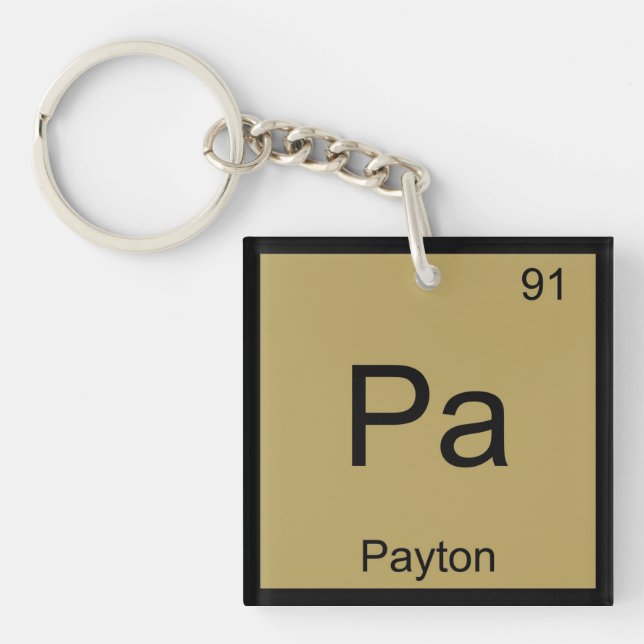 Payton Name Chemistry Element Periodic Table Key Ring (Front)