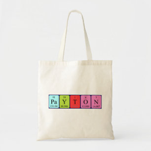 Payton periodic table name tote bag