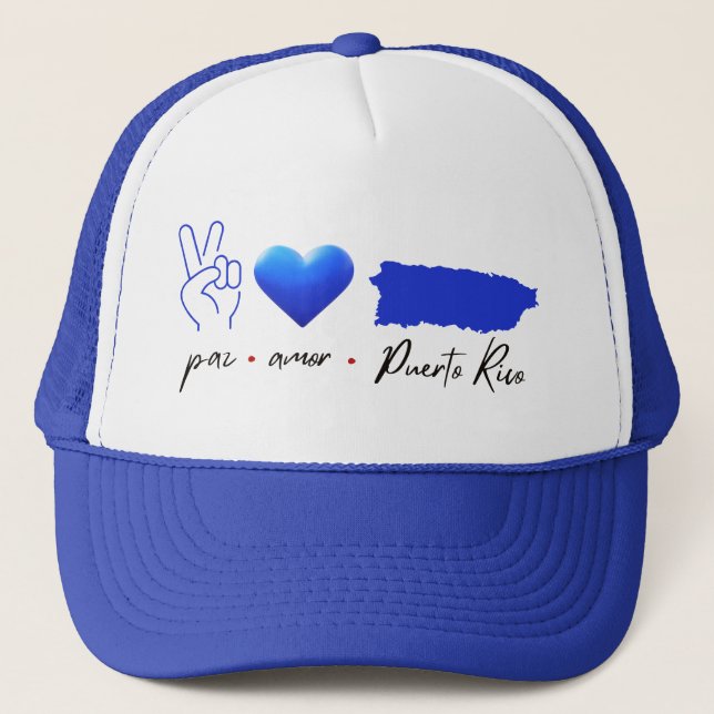 Paz Amor Puerto Rico  Trucker Hat (Front)