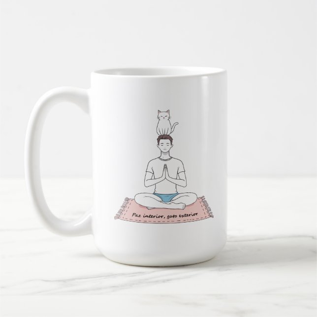 Paz Interior, Gato Exterior Coffee Mug (Left)