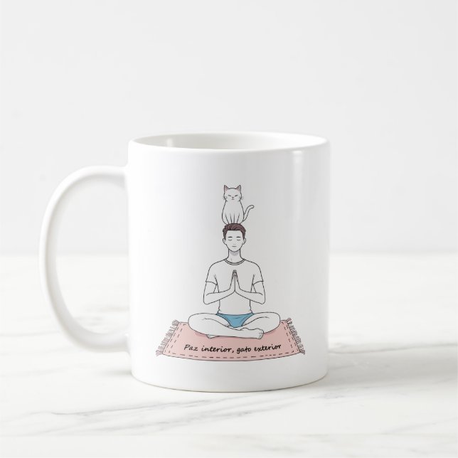 Paz Interior, Gato Exterior Coffee Mug (Left)
