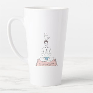 Paz Interior, Gato Exterior Latte Mug
