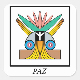 Paz (Peace) Symbol. Plejaren symbol for peace Square Sticker