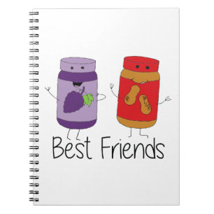 PB and J Best Friends Pb and J BFF Drawing Spiral Notebook