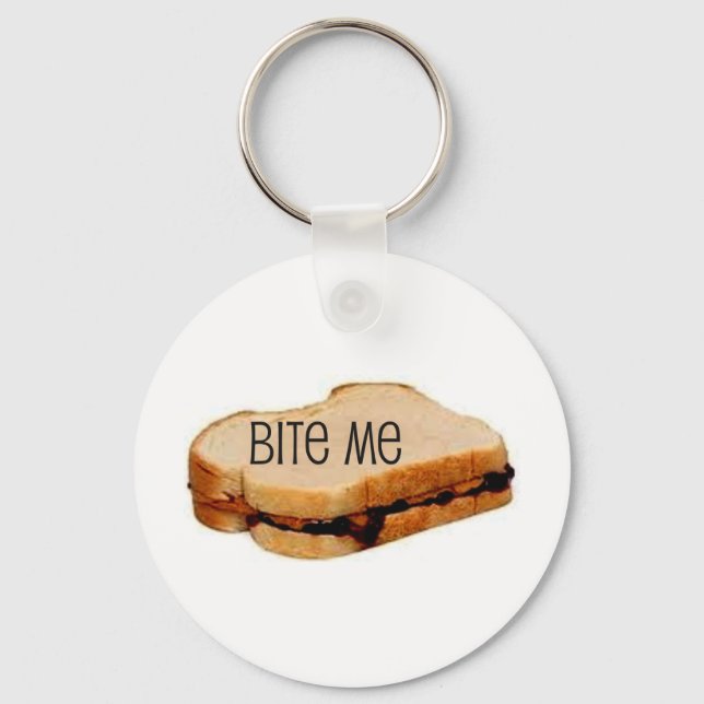 PB&J "BITE ME" SANDWICH PRINT KEY RING (Front)
