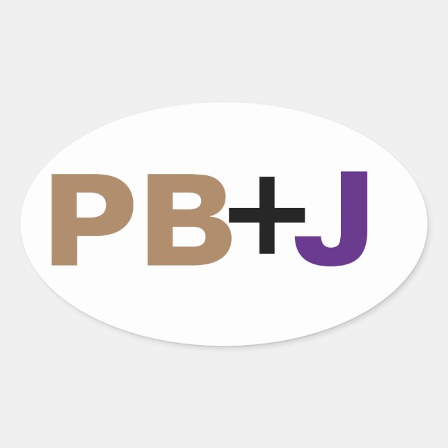 PB+J In Colour Oval Sticker (Front)