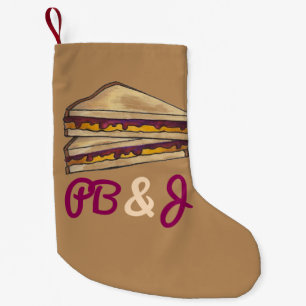 PB&J Peanut Butter and Grape Jelly Sandwich Small Christmas Stocking