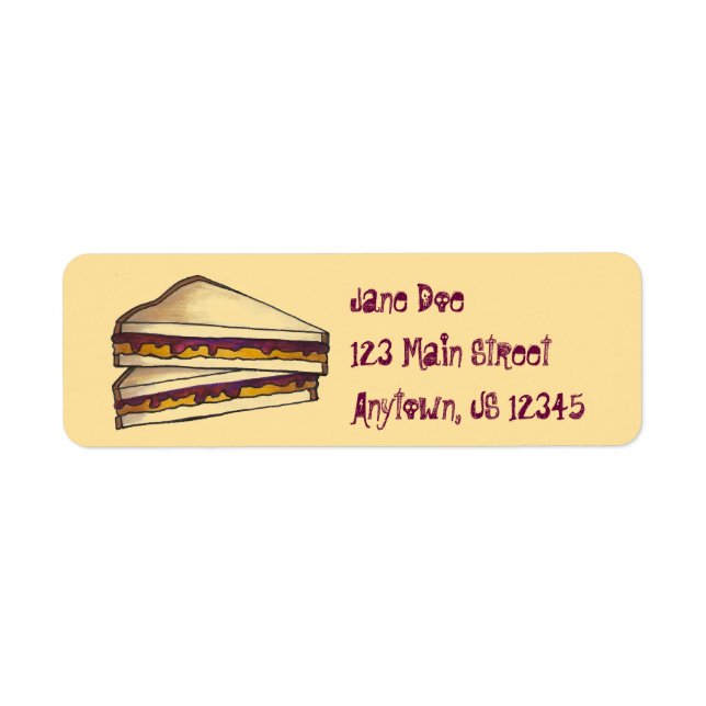PB&J Peanut Butter and Jelly Sandwich Lunch Labels (Front)