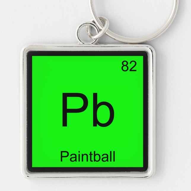 Pb - Paintball Chemistry Element Symbol Sport Tee Key Ring (Front)