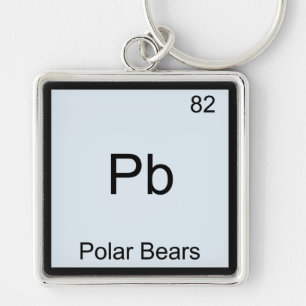 Pb - Polar Bears Funny Chemistry Element Symbol Key Ring