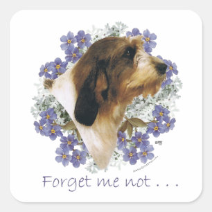 PBGV Forget-Me-Not Square Sticker