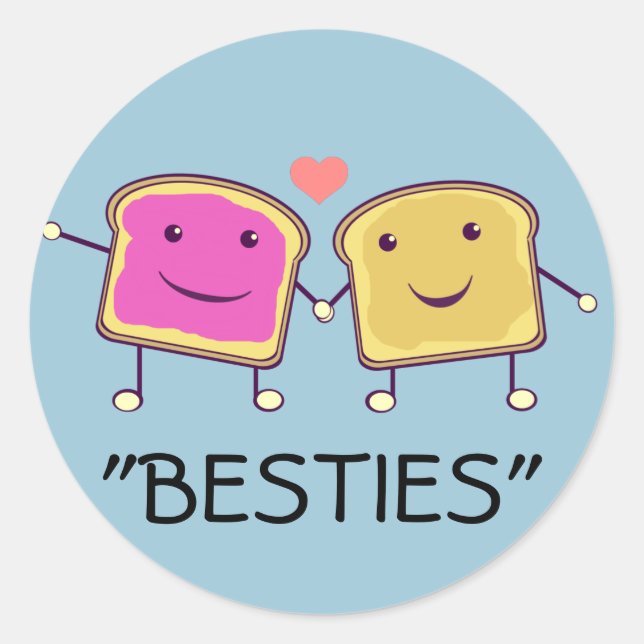 PBJ Besties Classic Round Sticker (Front)